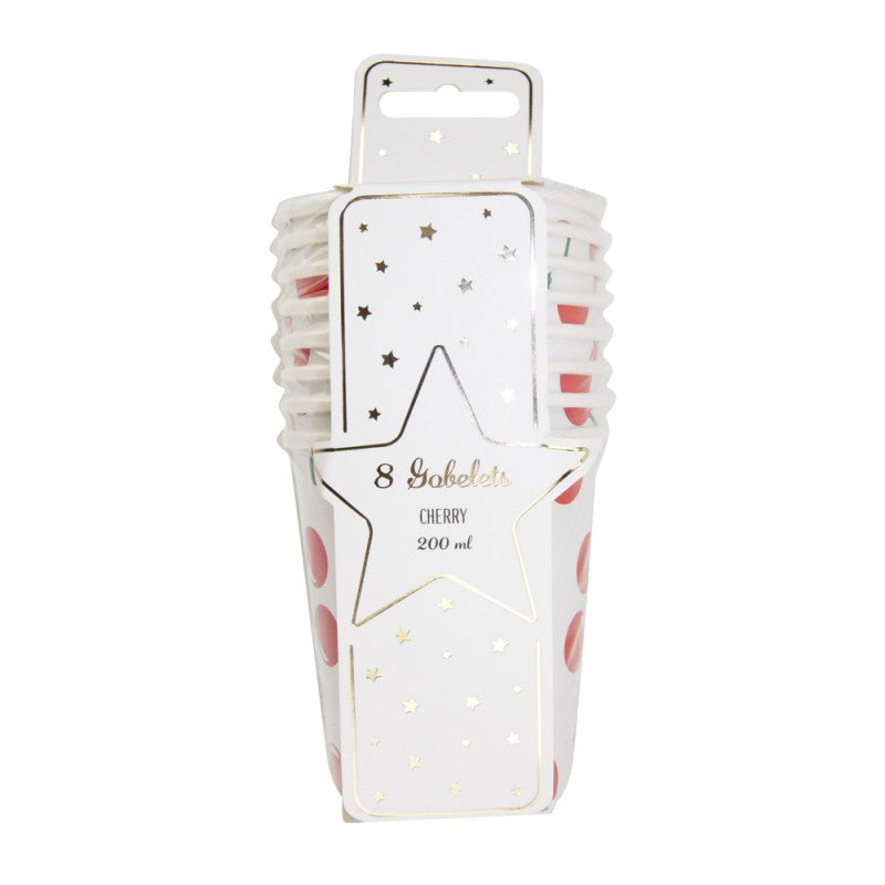 Pack of cherry-themed cups
