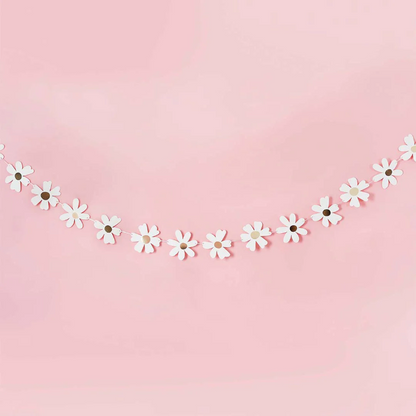 Daisy Garland | White and gold Springtime Daisy party Decorations | Hooty Balloo
