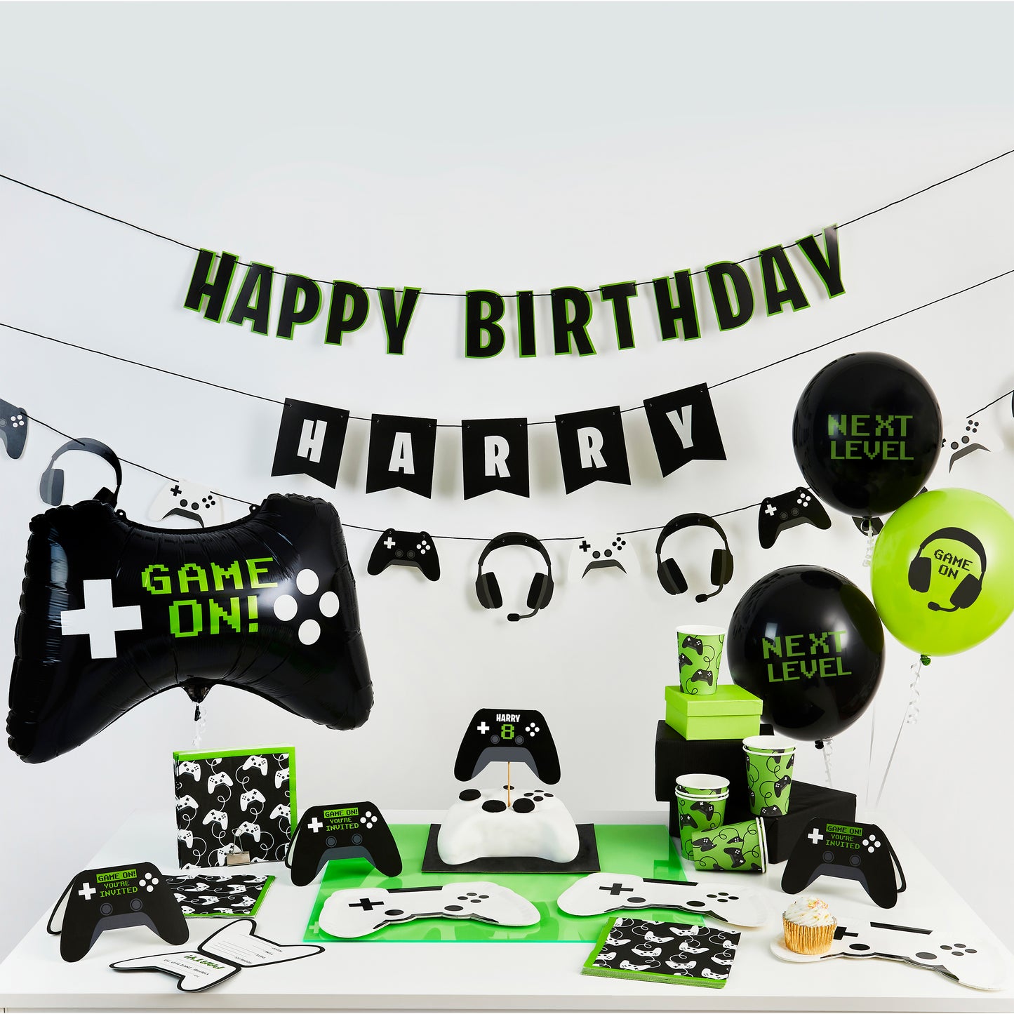 Game controller shaped paper plates for gaming themed birthday parties