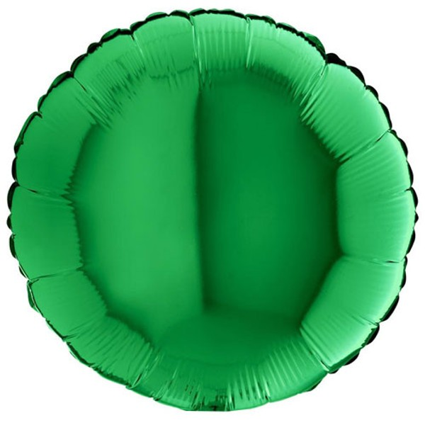 Green Round Foil Helium Balloon