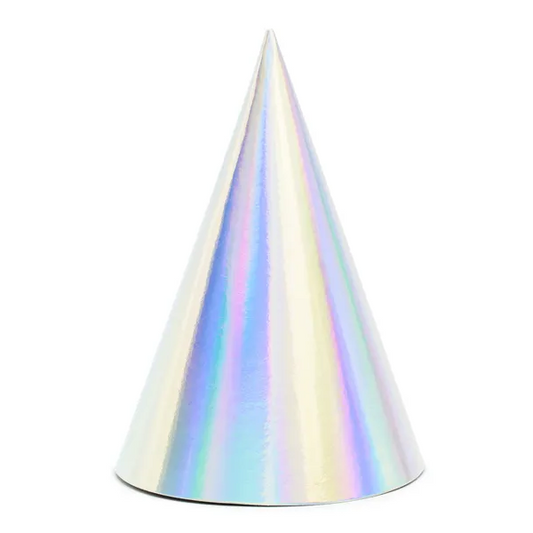 Iridescent Silver Party Hats for Kids Parties UK