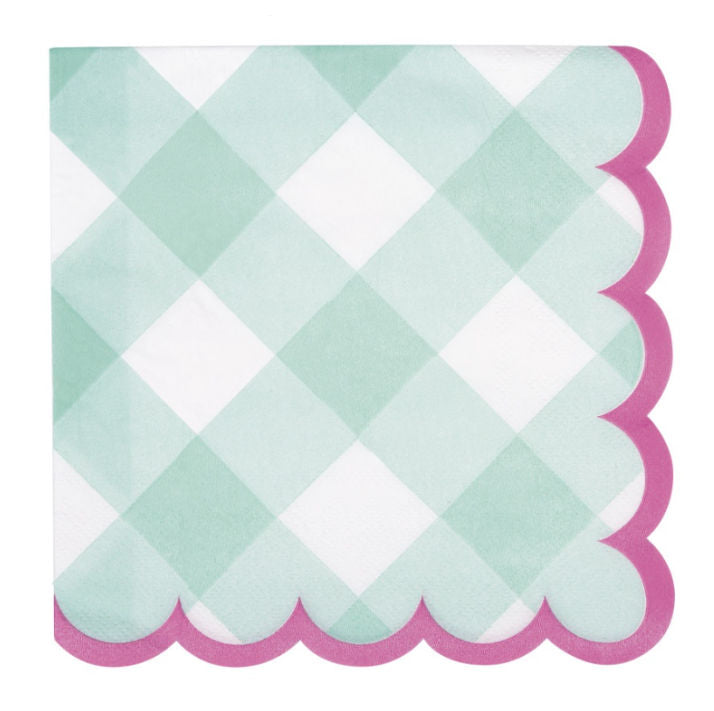 Gingham Party Supplies Scalloped Napkins Party Supplies Pretty Little Party Shop