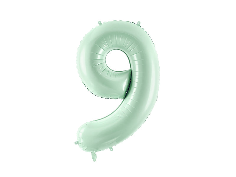 Large Mint Green Foil Number Balloons UK - Nine