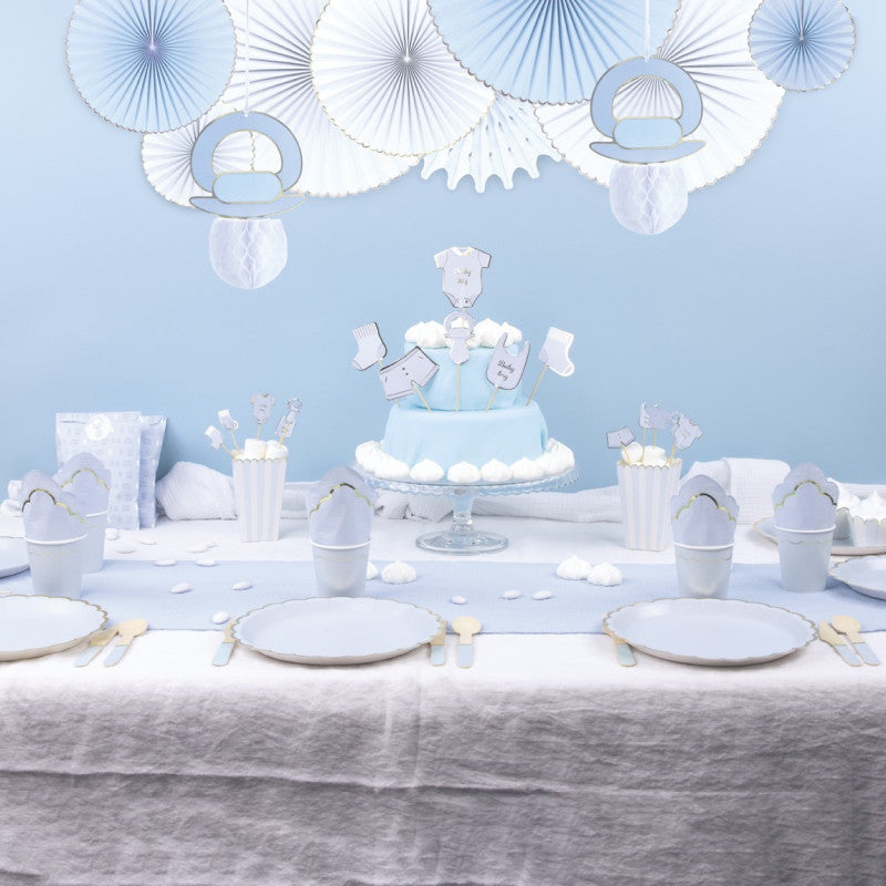 Pale Blue Scalloped Paper Plates