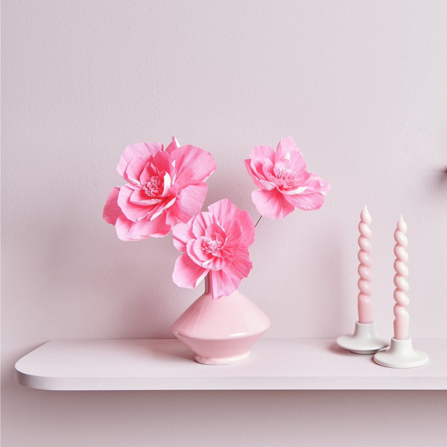 Paper Flower Blossoms - Bright Pink