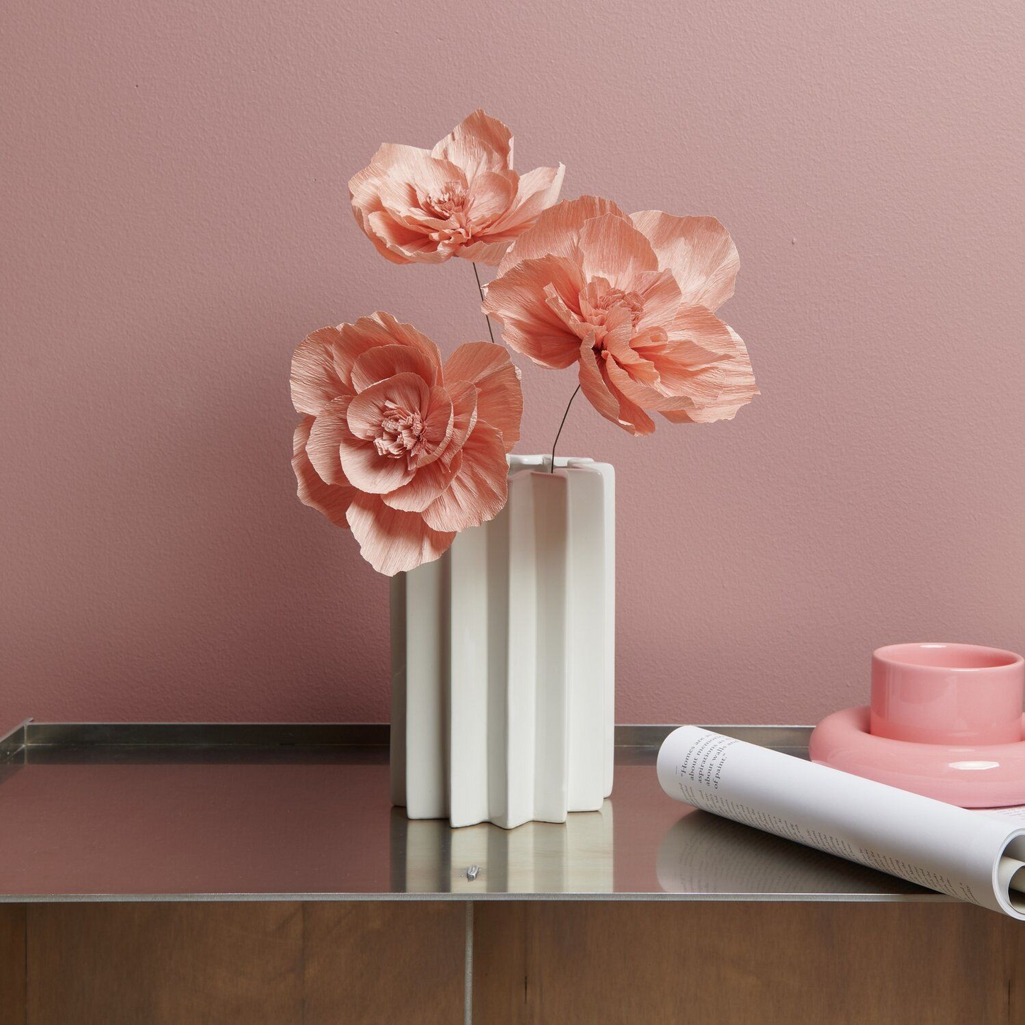 Paper Flower Blossoms - Terracotta Rose (3 Pack)