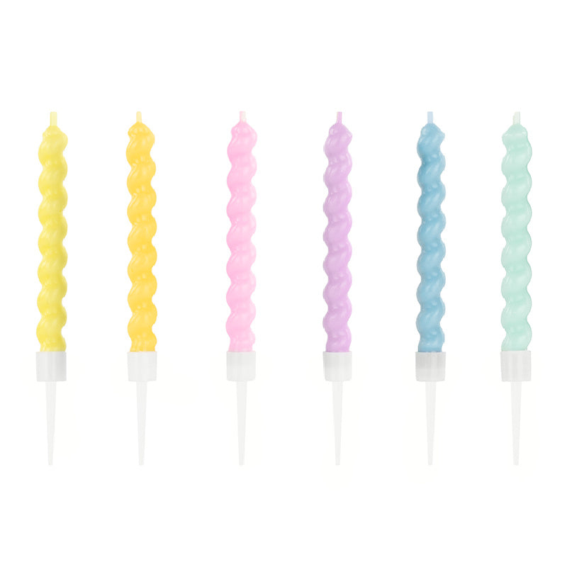 Pastel Spiral Birthday Cake Candles UK