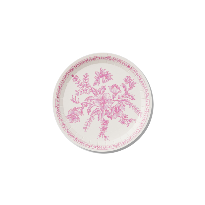 Disposable Tableware for Special Occasions | Pink Toile Paper Plates by Coterie UK