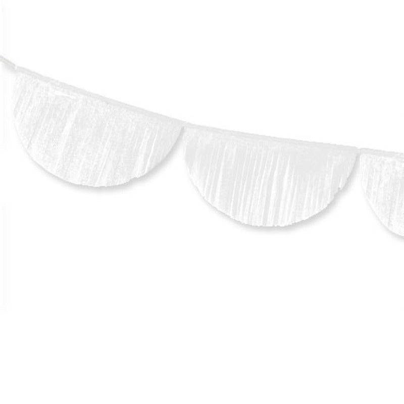 Scalloped Paper fringe party Garland - White