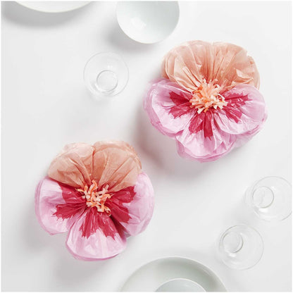 Pink Paper Flower Pansy Decorations