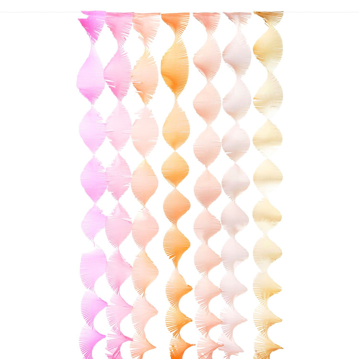 Blossom Twisty paper streamers can create beautiful ceiling decorations or a perfect party backdrop