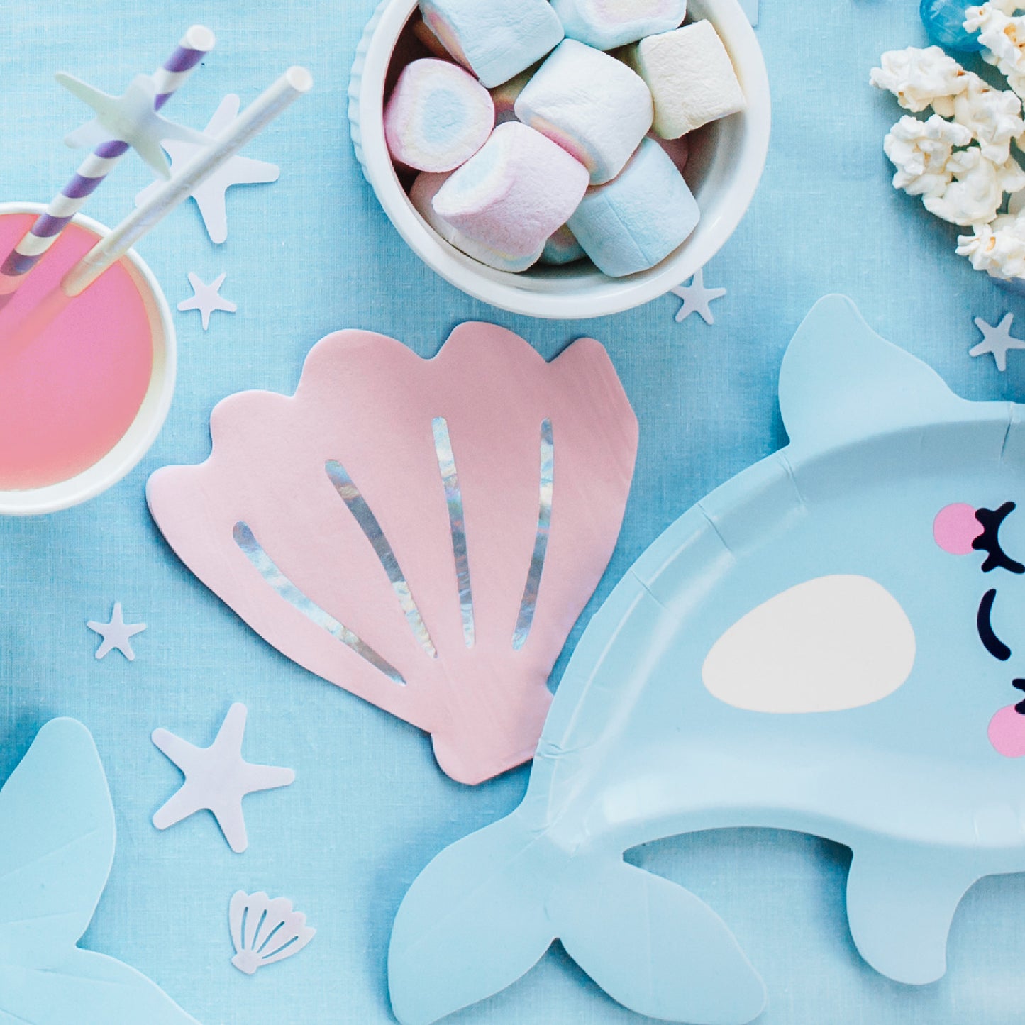 Mermaid Party Napkins | Pink Seashell Paper Napkins
