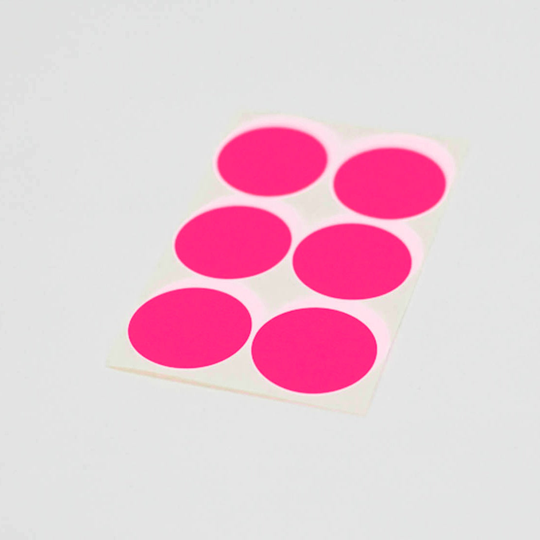 Neon Pink Round Stickers Labels