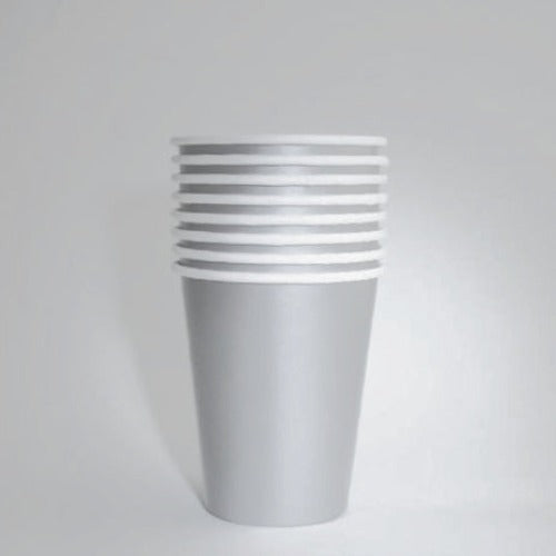 Pale Silver Grey Paper Party Cups