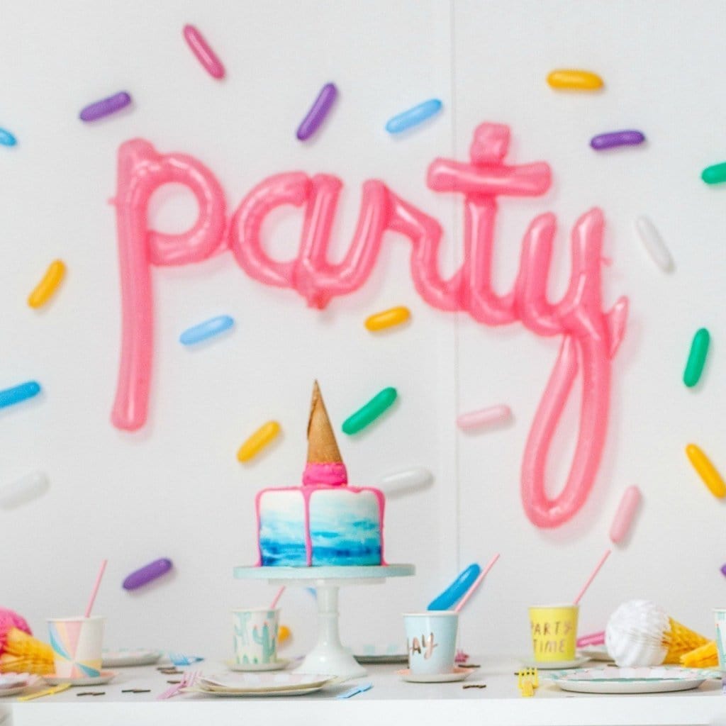 Pink Party Word Balloon | Big Party Script Balloon | Online Balloons Northstar