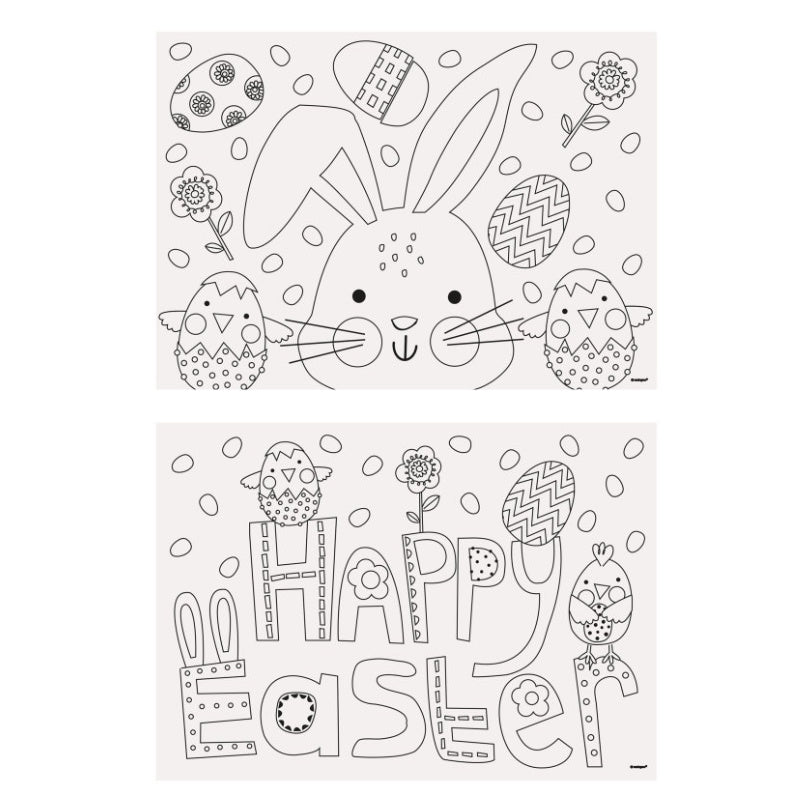 Easter Colouring Placemats Scalloped Placemats Party Supplies