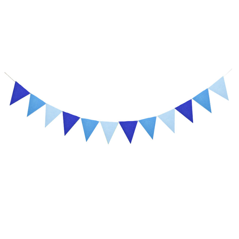 Blue felt Bunting Party Decorations Eco Friendly