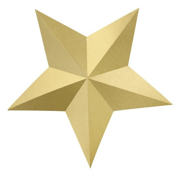 Hanging Star Decorations | 6 Gold Hanging Stars Scandinavian Style