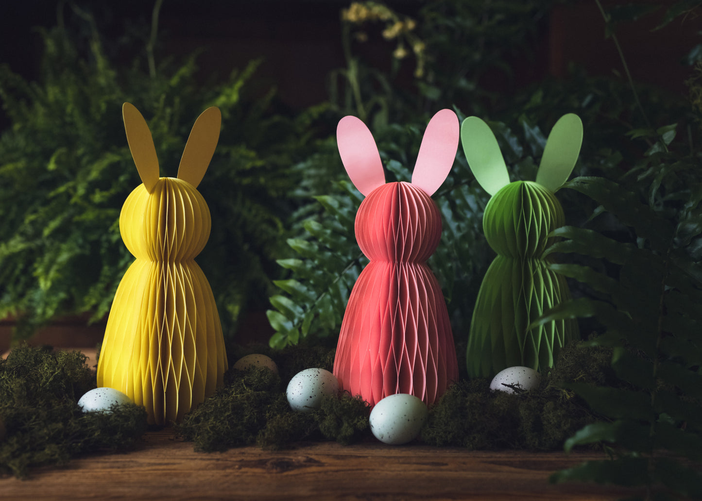 12" Honeycomb Easter Bunny - Pink