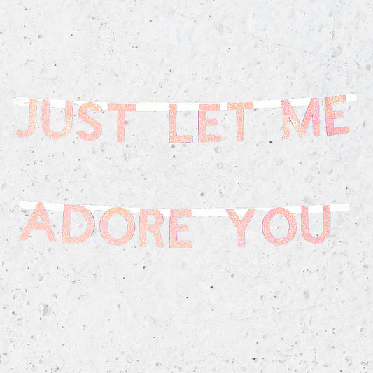 Just Let Me Adore You Wedding and Valentines Banner UK