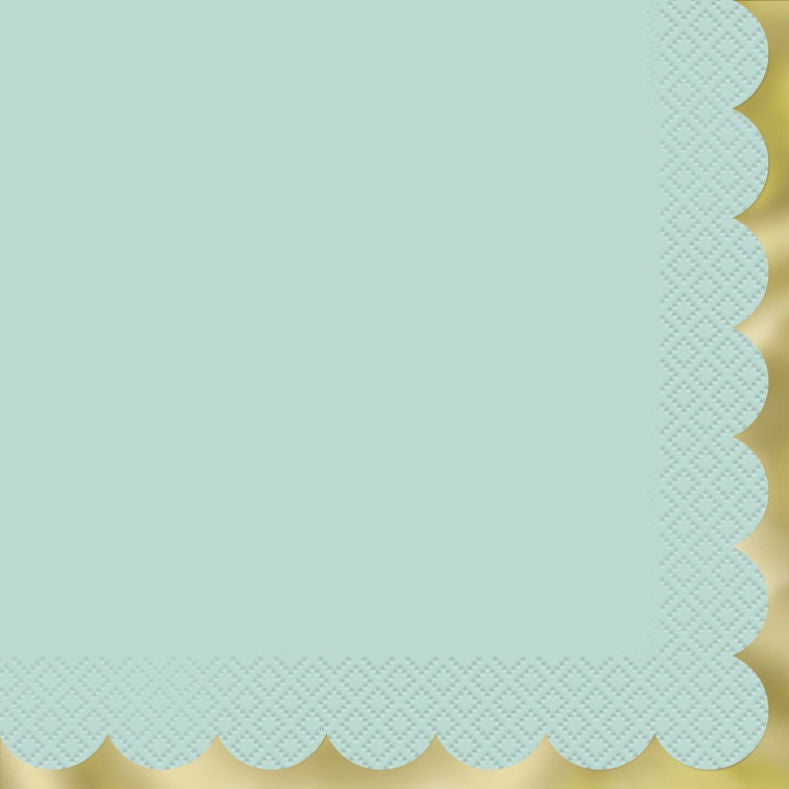 Mint Scallop Paper Napkin Serviettes