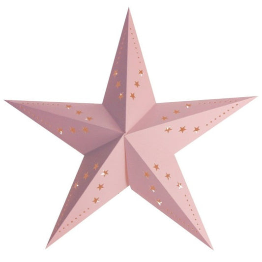 Nordic Star Lantern Decoration in Pale Pink
