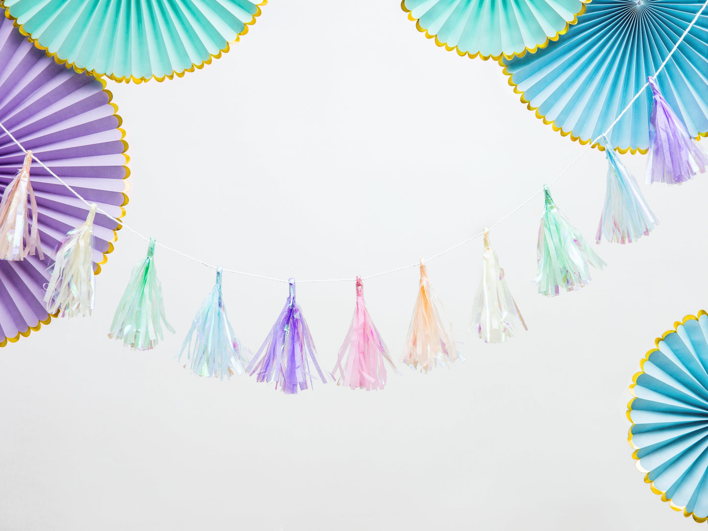 Paper Fan Rosette | Pale Blue Wedding Paper Decorations UK Party Deco