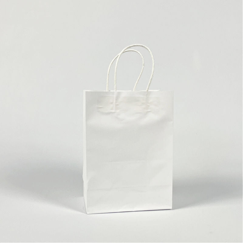 White Party Bags with handles Solid Colour Paper Bags Treat Bags Pretty Little Party Shop