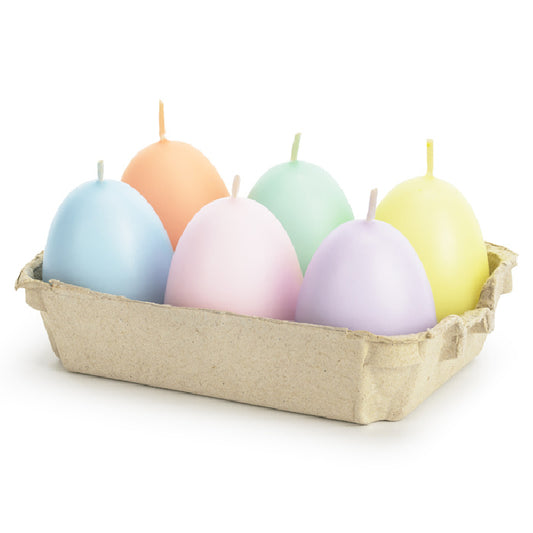 Pastel Egg Candles (6 in tray)