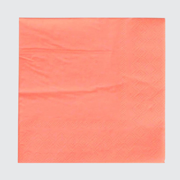 Coral Napkins Plain Paper Serviettes Party Napkins Online Pretty Little Party Shop