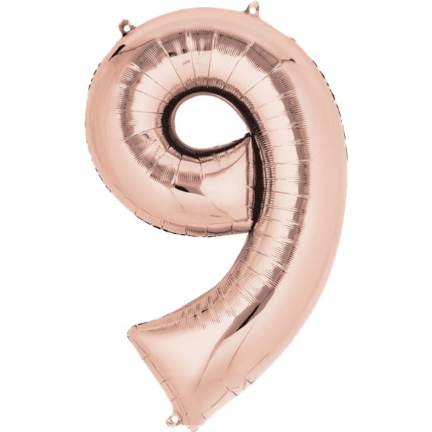 Large Foil Number Balloons | Rose Gold Number Helium Balloons online Amscan