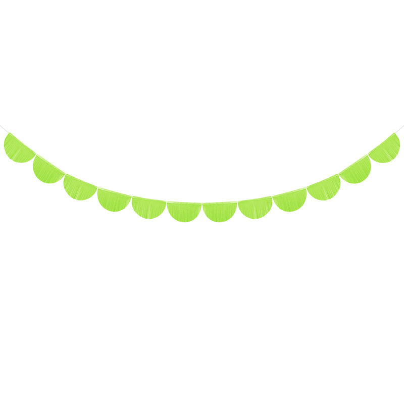 Green Paper Scalloped Fringe Garland | Pretty Paper Decor for Events Parties and Weddings