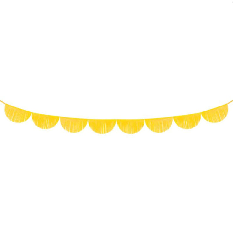 Scalloped Fringed Paper Garland - Yellow