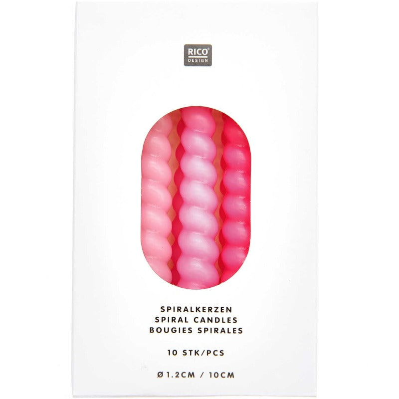 Spiral Cake Candles Pink Mix by Rico UK
