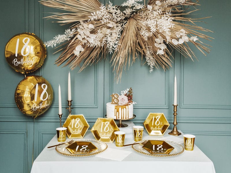 18th Birthday Party Plates Gold | Milestone Party Supplies UK Party Deco