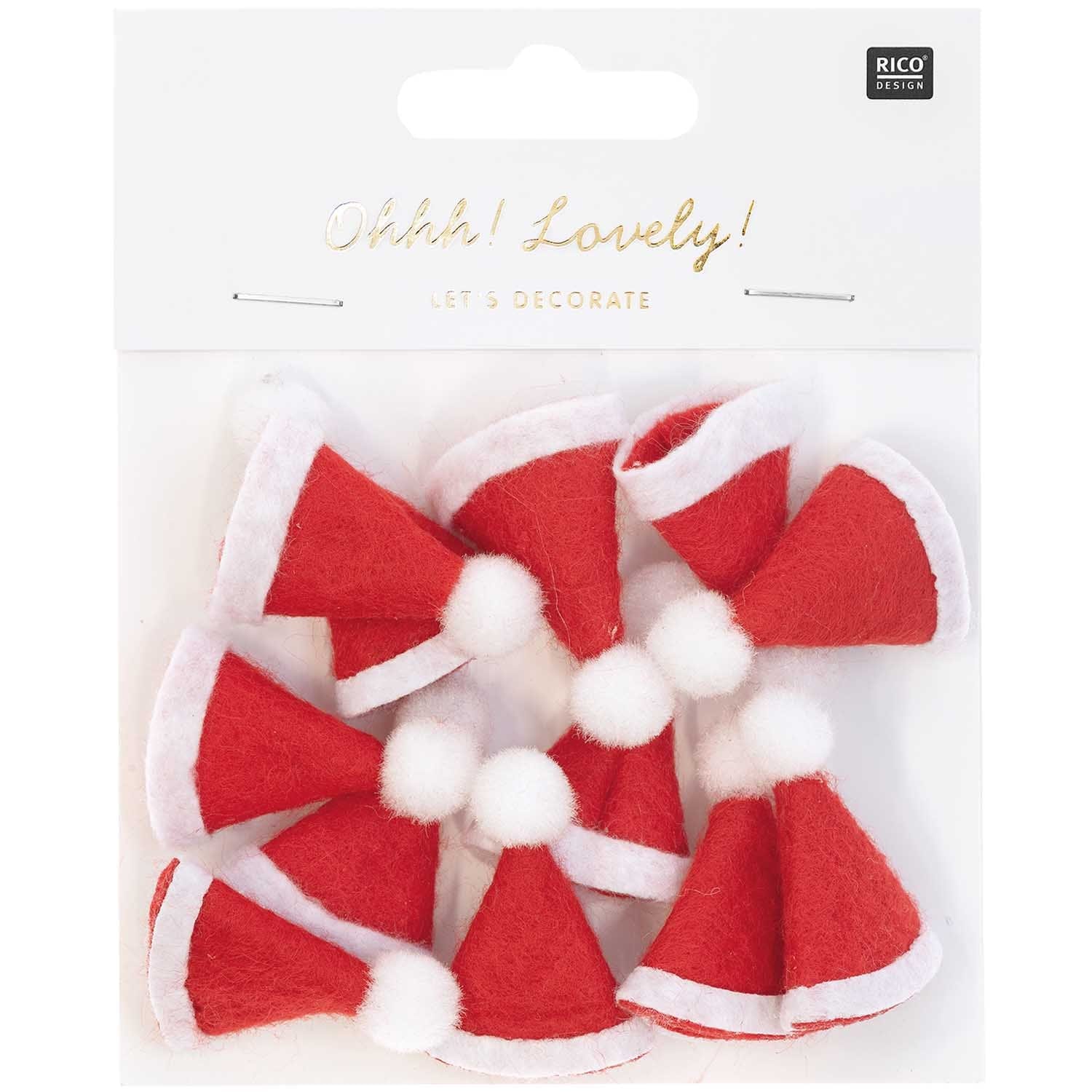 Tiny Santa Hats Christmas Embellishments Table Scatter