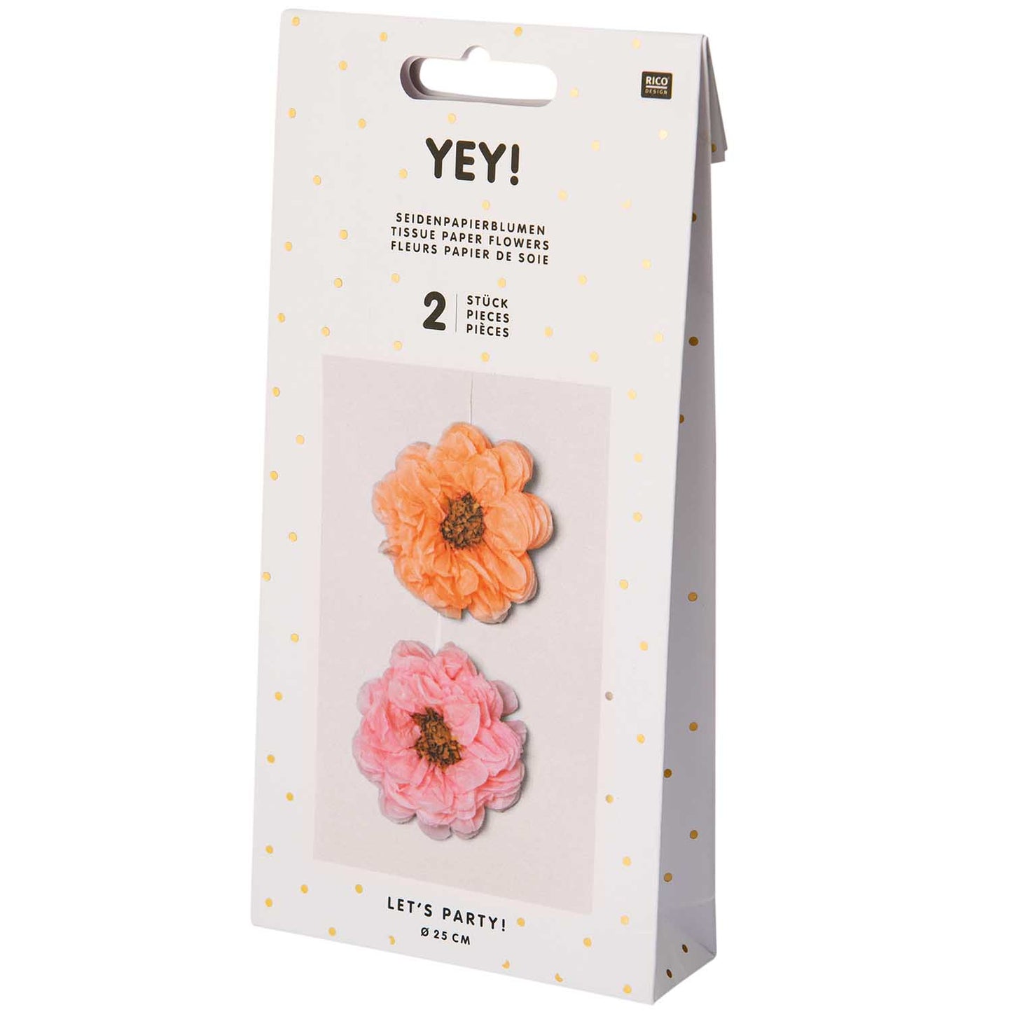 Pastel Paper Flowers - 25cm (2 Pack)