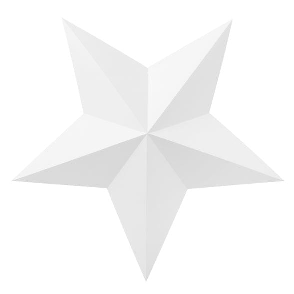 White Folded Hanging Star Decorations for Christmas