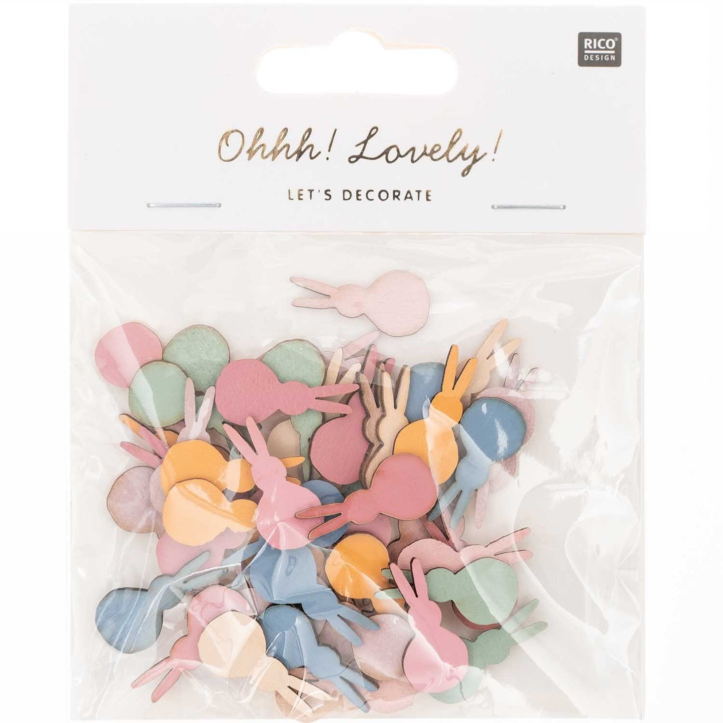 Wooden Easter Bunny Table Scatter | Easter Table Confetti UK Rico Design