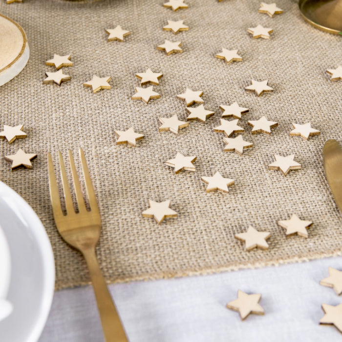 Eco Star Shaped Confetti | Wooden Table Confetti UK