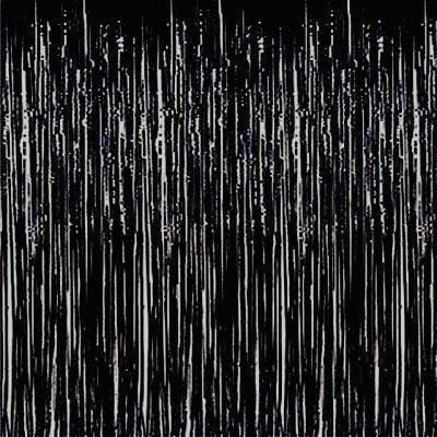 Black Foil Party Curtain | Balloon Tassel Fringe | Unique Party Decor Ginger Ray