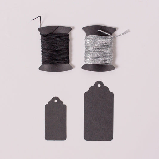 Black Gift Tags & Twine | Gift Wrapping Supplies | Party Crafting Party Deco