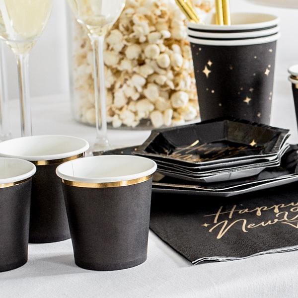 Black Luxury Party Plates | Gatsby Party | Grown up Party Supplies Party Deco