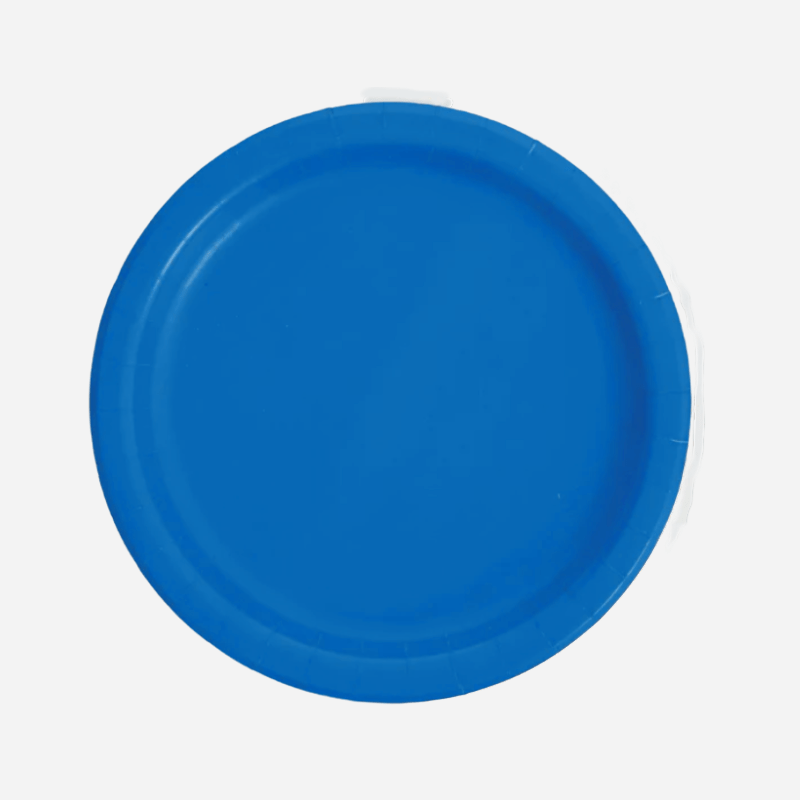 Blue Paper Plates Plain Party Plates Cups Solid Colour