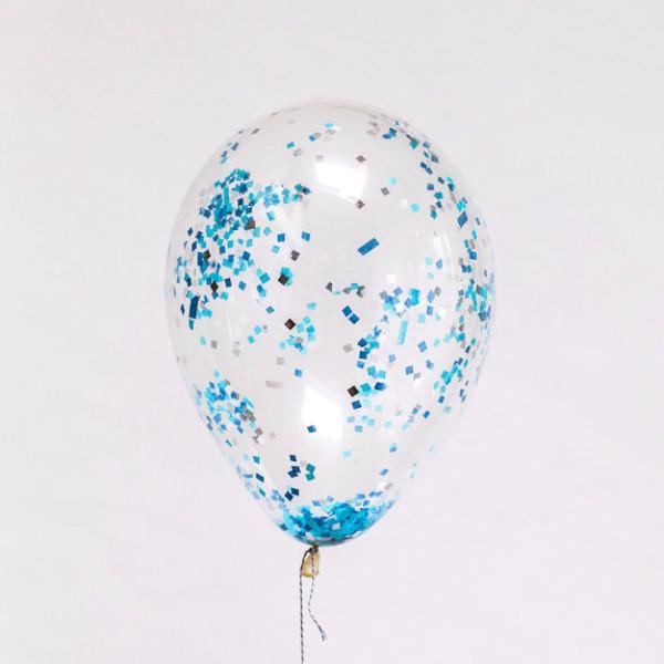 Confetti Balloons | Blue Sprinkle Confetti Filled Balloons UK Pretty Little Party Shop