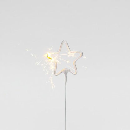 Silver Cake Star Sparkler | Cake Candles and Sparklers Unique