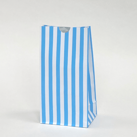 Blue Striped Party Bags | Candy striped Paper Bags | Party Bags UK playwrite