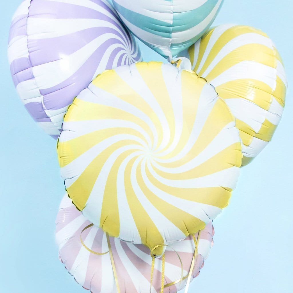 Candy Swirl Balloon | Lollipop Candy Balloon Yellow | Online Balloons Party Deco