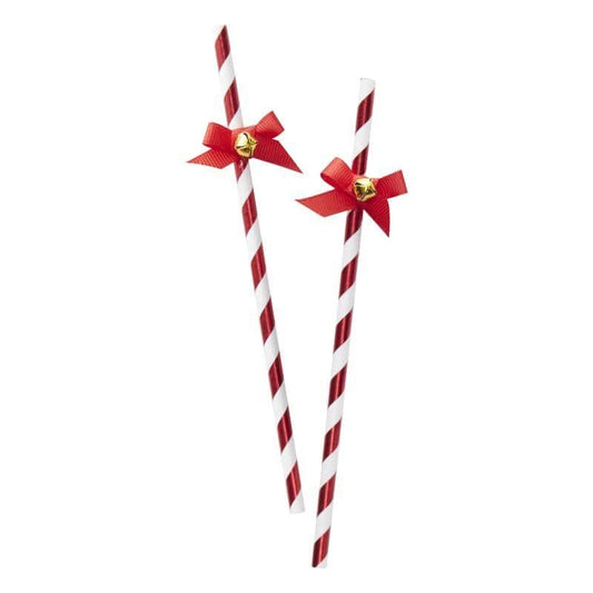 Christmas Straws With Bells On | Christmas Paper Straws Ginger Ray
