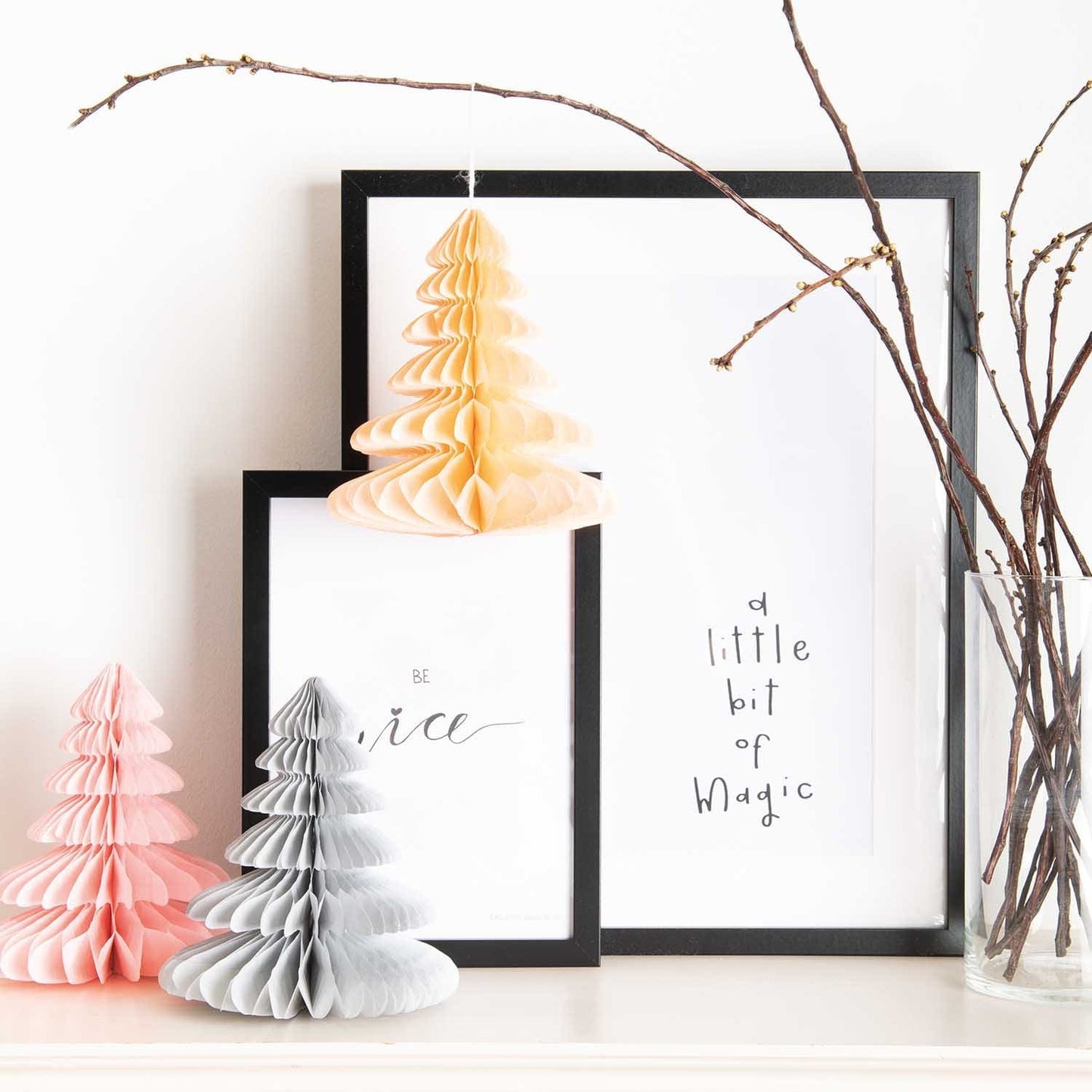 Paper Honeycomb Christmas Tree Decoration | Pastel Honeycomb Trees Rico Design